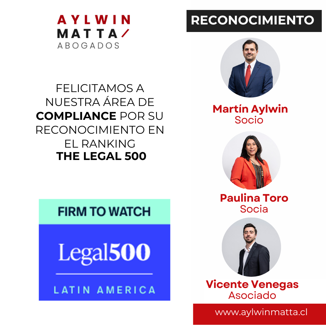 Nuestro estudio es distinguido por Legal500 como Firm to Watch en Compliance